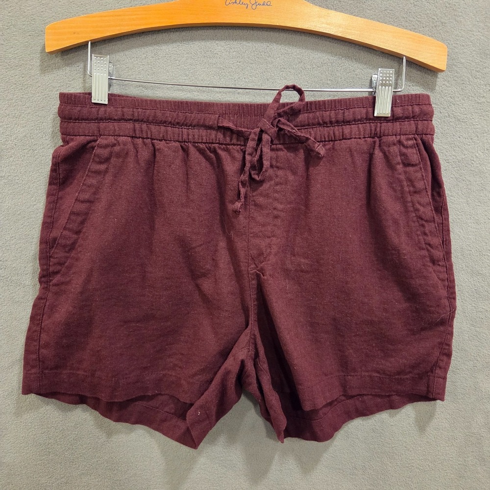 Old Navy Linen Blend Shorts Women's Size Medium Drawstring Pockets Summer Breezy